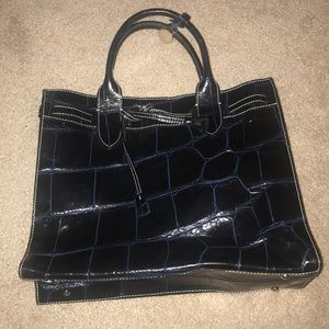 Dooney & Bourke Navy Croco Leather Tote